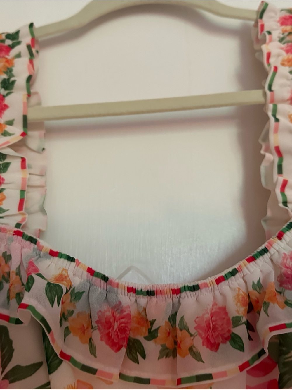 Baltic Born White Maxi Dress with Pink & Green Floral Print - Picture 4 of 5
